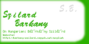 szilard barkany business card